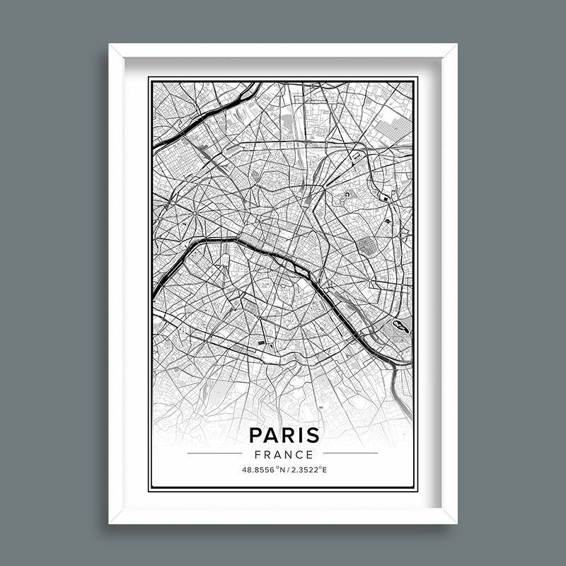 Постер "Map Paris" от Интернет магазина Милота