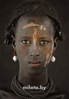 Постер "Африканская женщина" Черный, Белый, Дерево A4 [21×30] , A3 [30x40]
