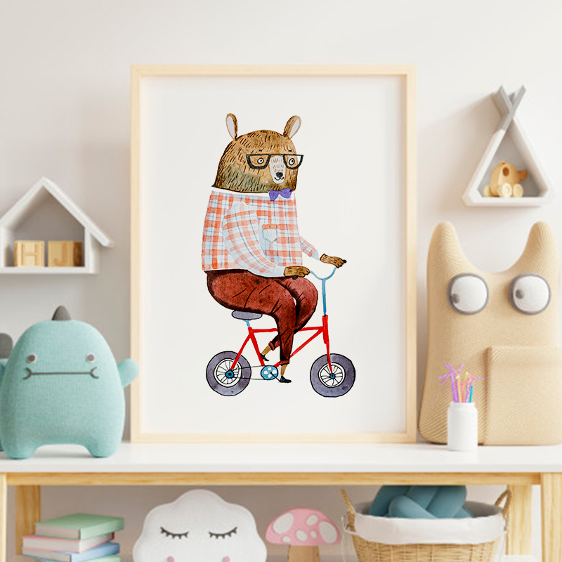 Постер "Мишка на велосипеде" от Интернет магазина Милота