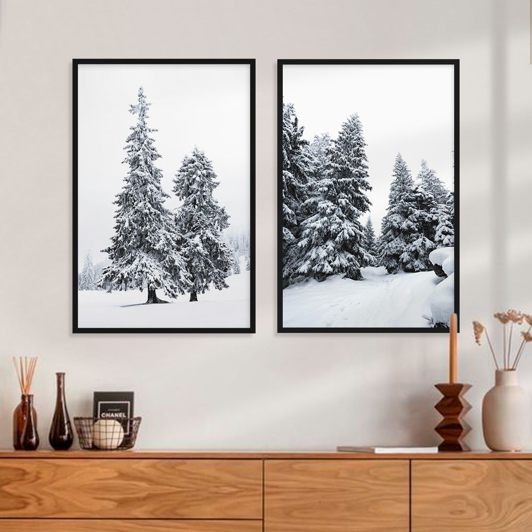 Набор постеров "Зимний монохром"