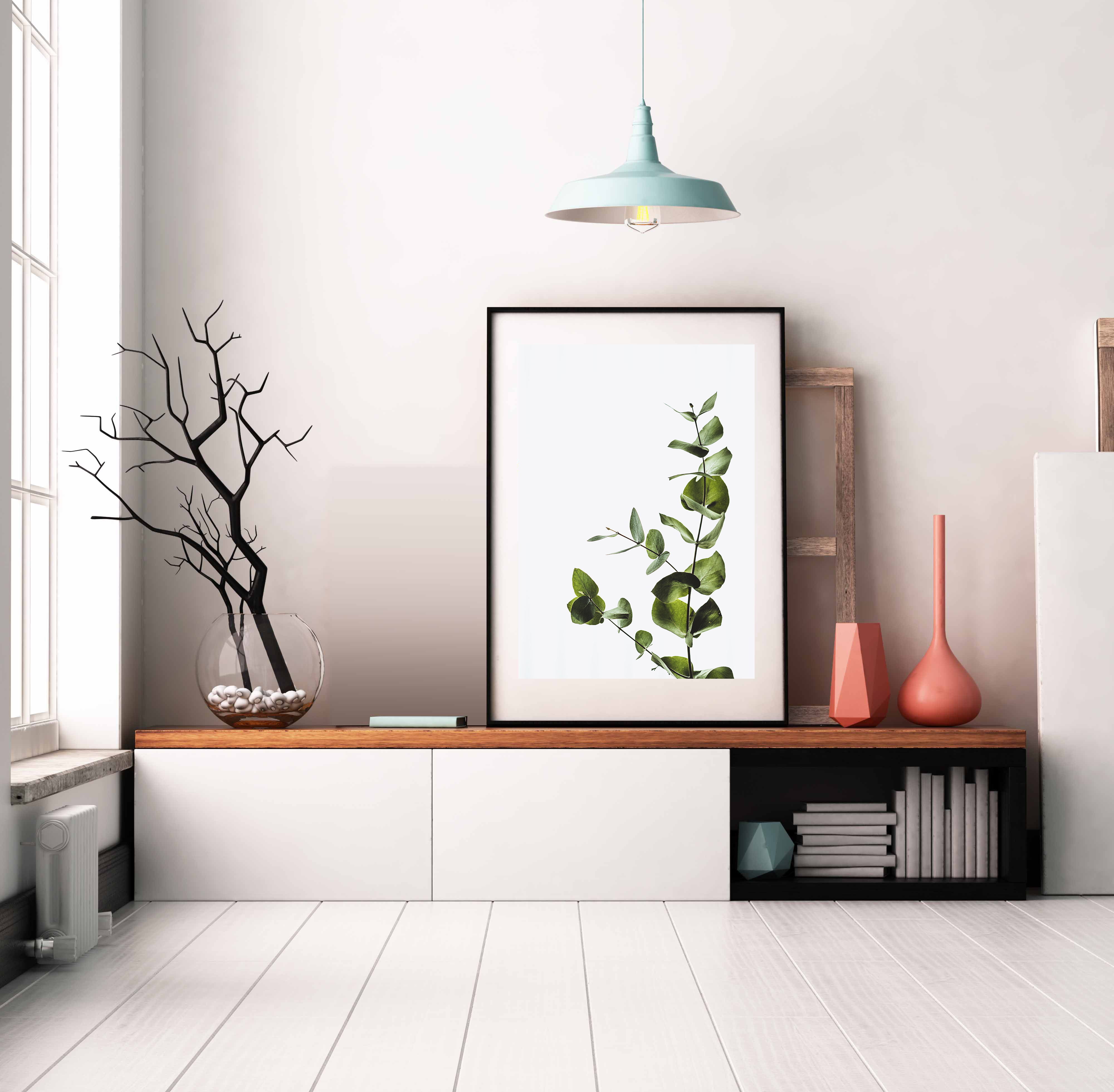 Постер "Листья эвкалипта" Черный, Белый, Дерево A4 [21×30] , A3 [30x42], A2 [42x60], A1 [60x84]