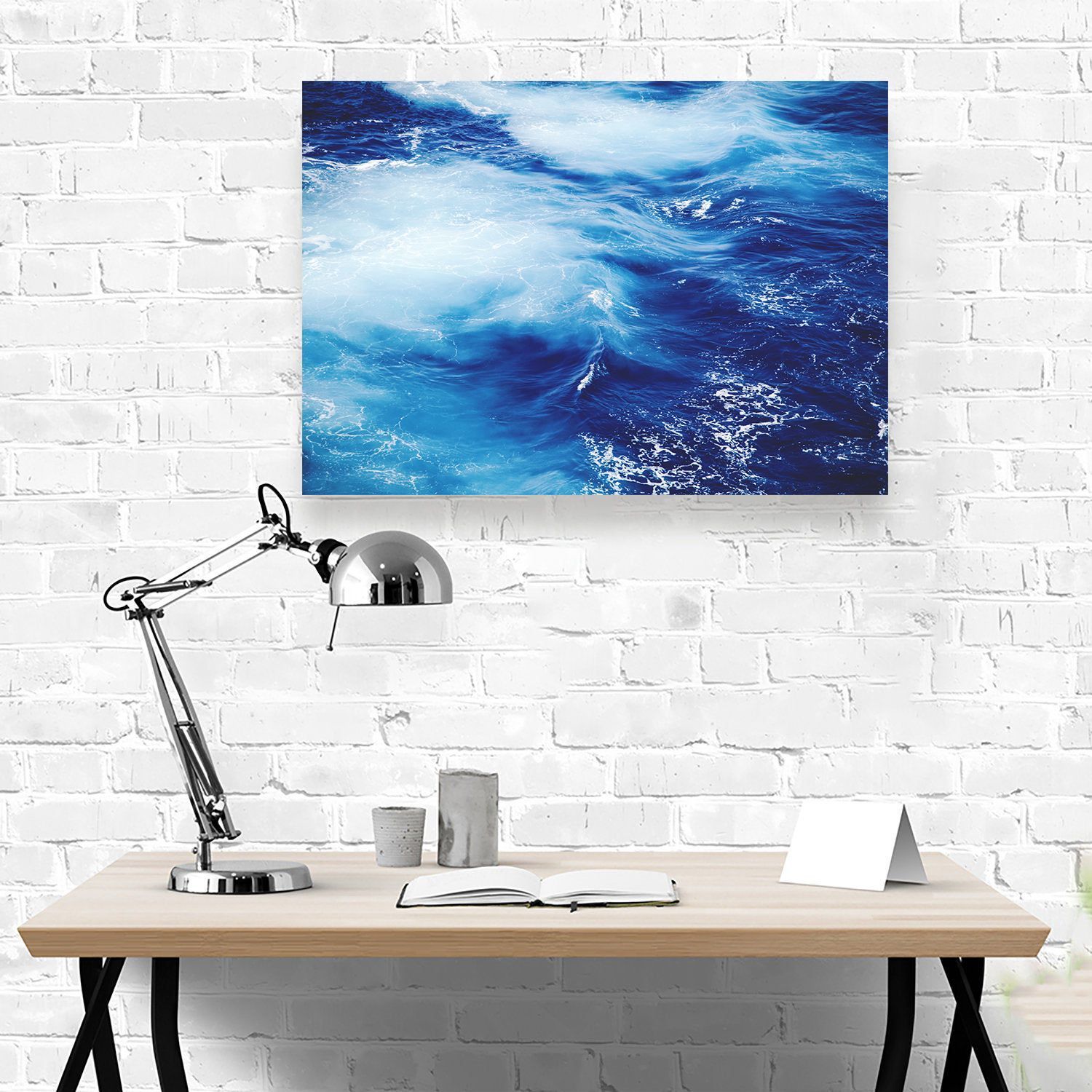 Постер "Голубое море" Черный, Белый, Дерево A4 [21×30] , A3 [30x40], A2 [40x60], A1 [60x80]