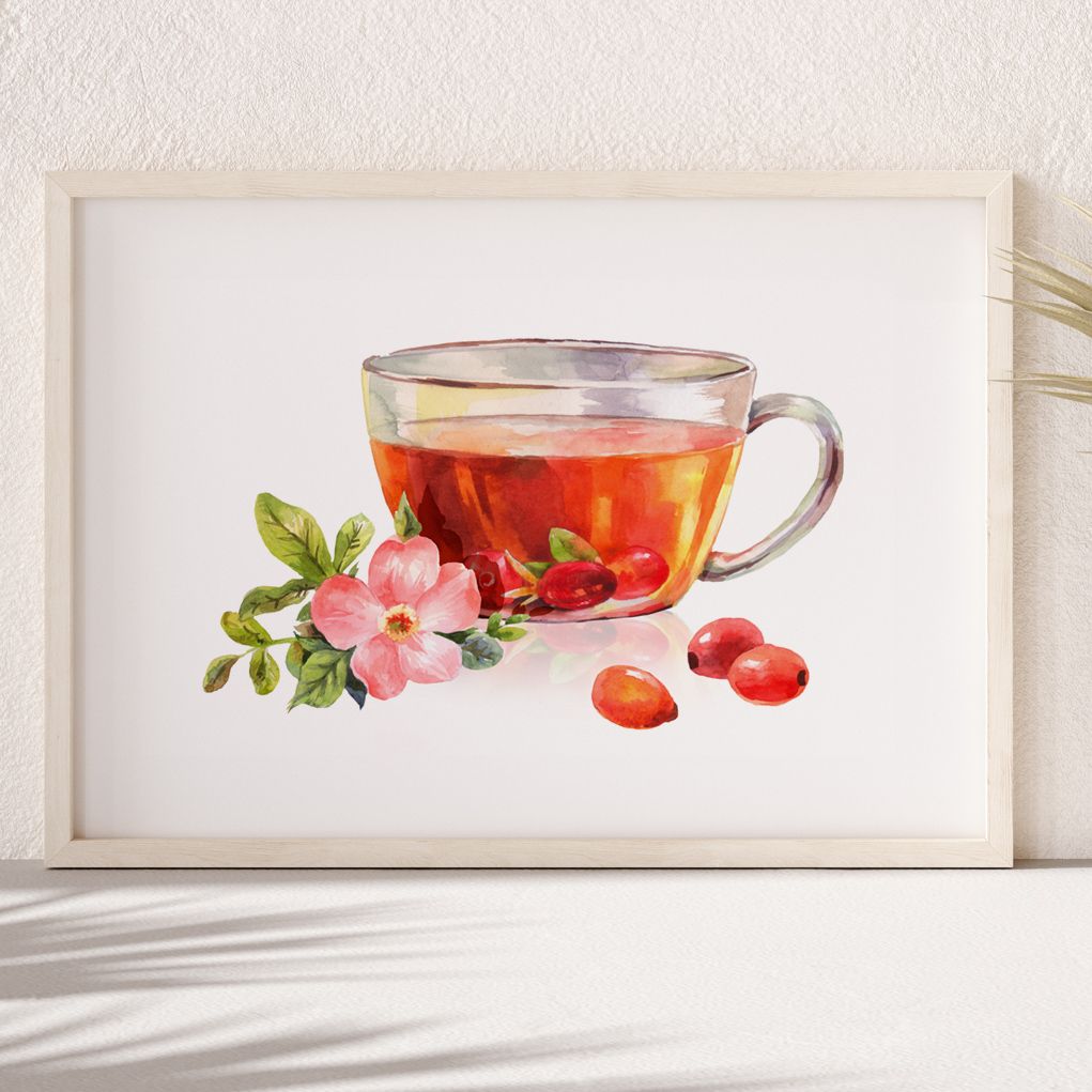 Постер "Шиповниковый чай" от Интернет магазина Милота