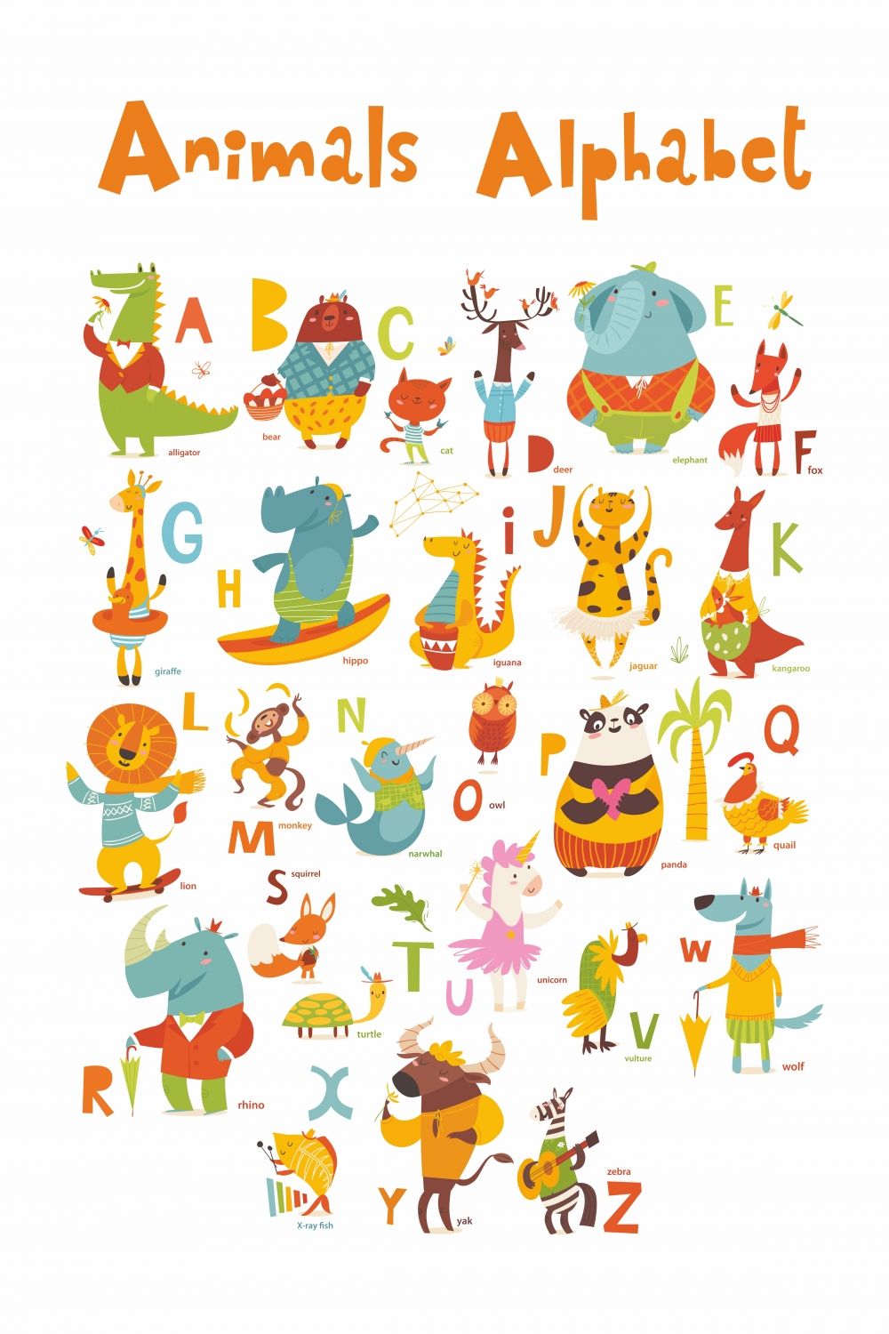 Постер "Animals Alphabet" от Интернет магазина Милота