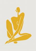 Постер "Sitting nude in yellow" от Интернет магазина Милота