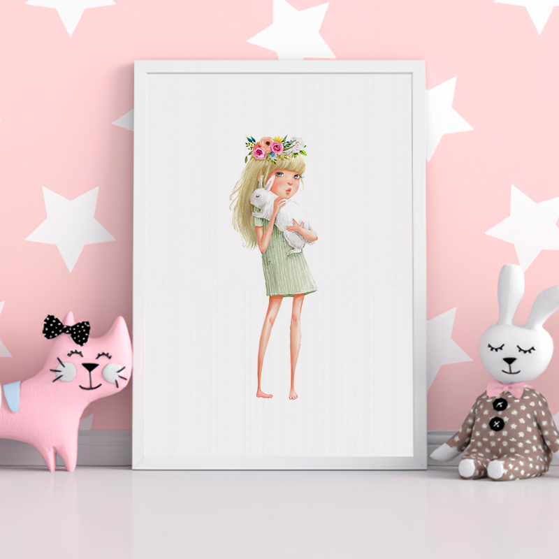 Постер "Девочка с веночком" от Интернет магазина Милота