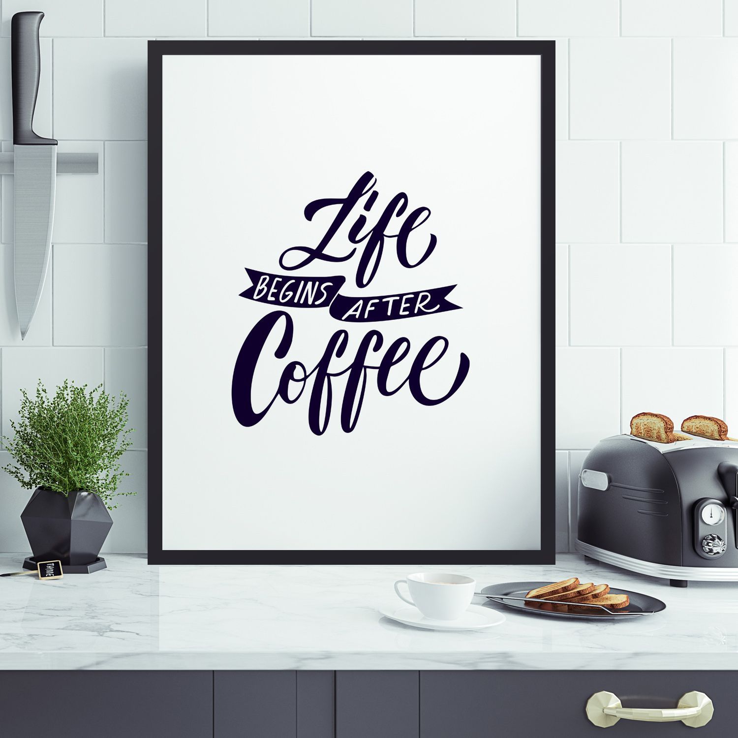 Постер "Life begins after coffee"