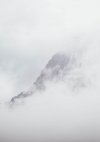 Постер "Скала в густом тумане" Черный, Белый, Дерево A4 [21×30] , A3 [30x40], A2 [40x60], A1 [60x80]