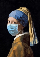 Постер "Девушка с жемчужной сережкой в маске"