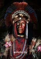 Постер "Костюм народа Папуа-Новой Гвинеи" Черный, Белый, Дерево A4 [21×30] , A3 [30x40]