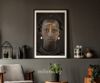 Постер "Африканская женщина" Черный, Белый, Дерево A4 [21×30] , A3 [30x40]