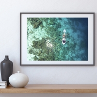 Постер "Лодка в океане" Черный, Белый, Дерево A4 [21×30] , A3 [30x42], A2 [42x60], A1 [60x84]