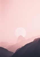Постер "Розовые горы" Черный, Белый, Дерево A4 [21×30] , A3 [30x40], A2 [40x60], A1 [60x80]