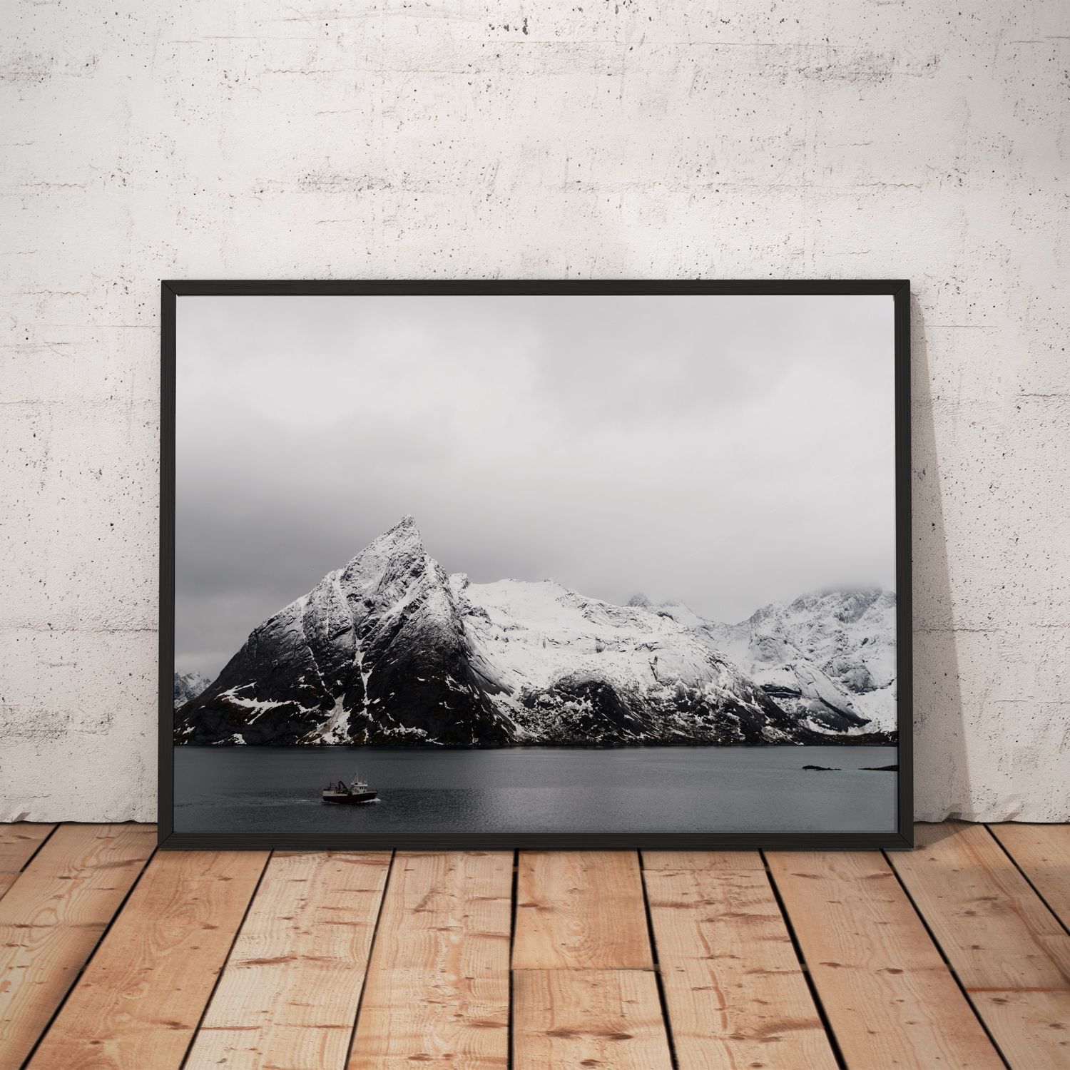 Постер "Snow capped mountain" Черный, Белый, Дерево A4 [21×30] , A3 [30x40], A2 [40x60], A1 [60x80]