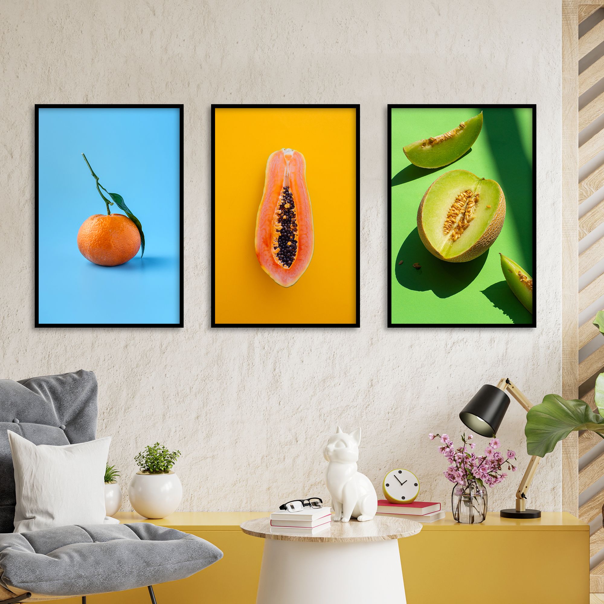 Набор постеров "Яркие фрукты"