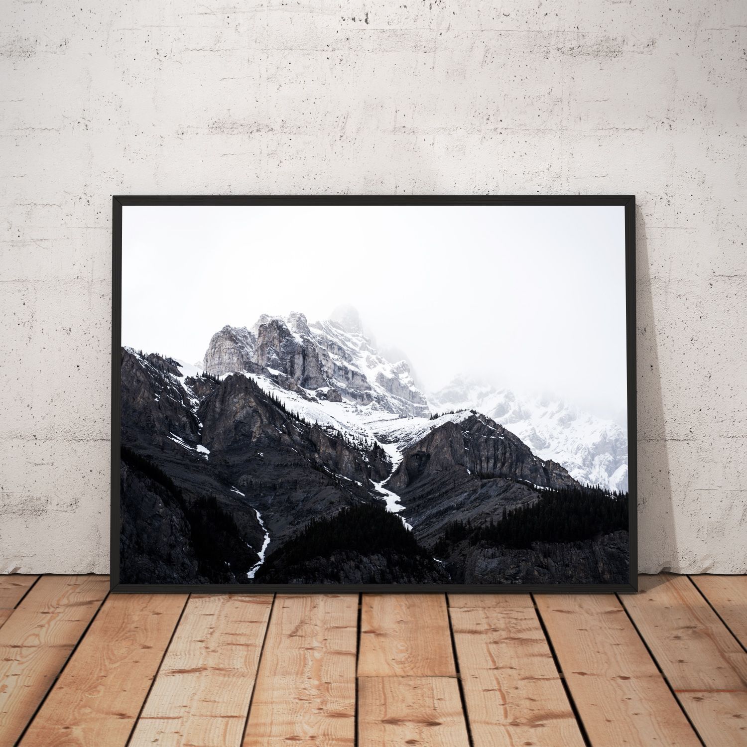Постер "Черные горы" Черный, Белый, Дерево A4 [21×30] , A3 [30x40], A2 [40x60], A1 [60x80]