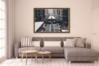 Постер "Железная дорога Чикаго " Черный, Белый, Дерево A4 [21×30] , A3 [30x40]
