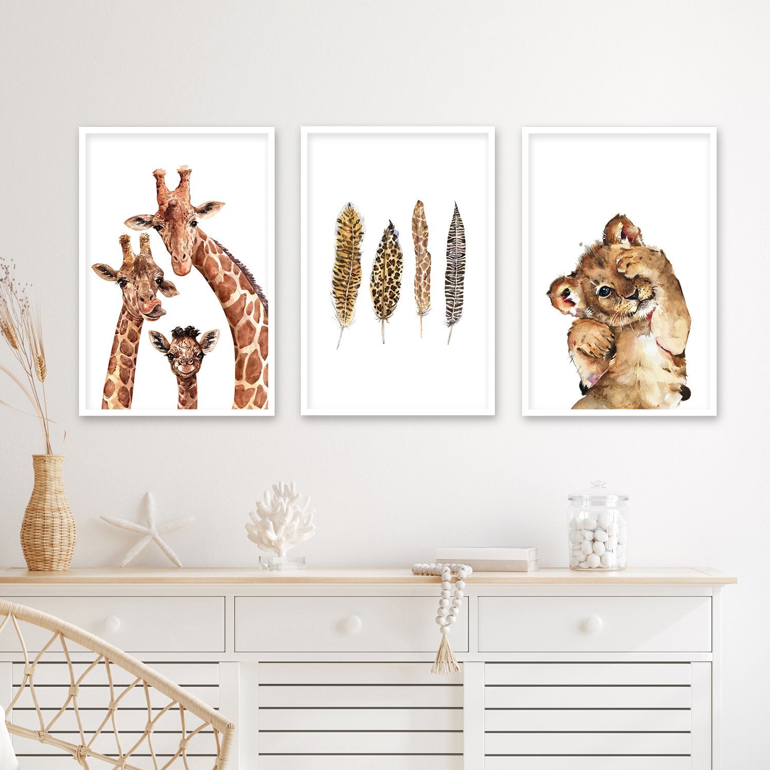Набор постеров "Львенок и жирафики" от Интернет магазина Милота