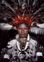 Постер "Женщина народа папуа-новой гвинеи" Черный, Белый, Дерево A4 [21×30] , A3 [30x40]