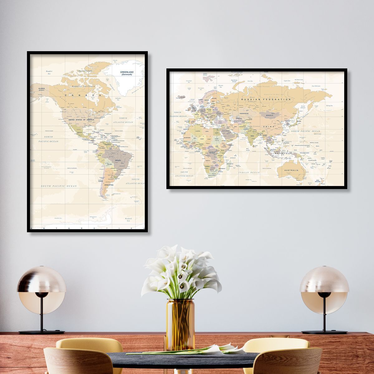 Набор постеров "Карта мира"  