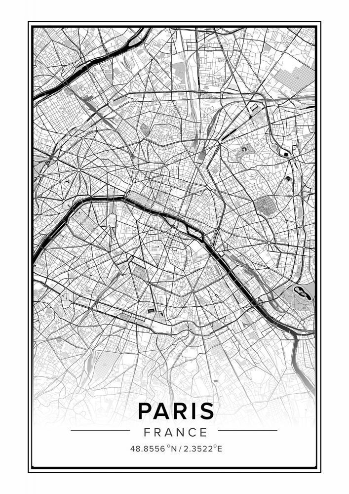 Постер "Map Paris" от Интернет магазина Милота