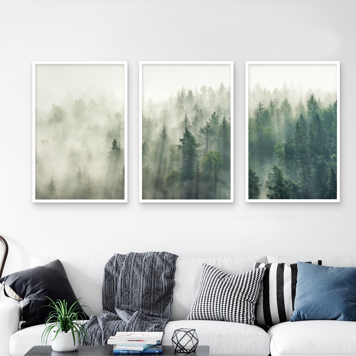 Набор постеров "Туманный сосновый лес"