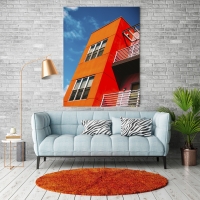 Постер "Orange building" Черный, Белый, Дерево A4 [21×30] , A3 [30x40], A2 [40x60], A1 [60x80]