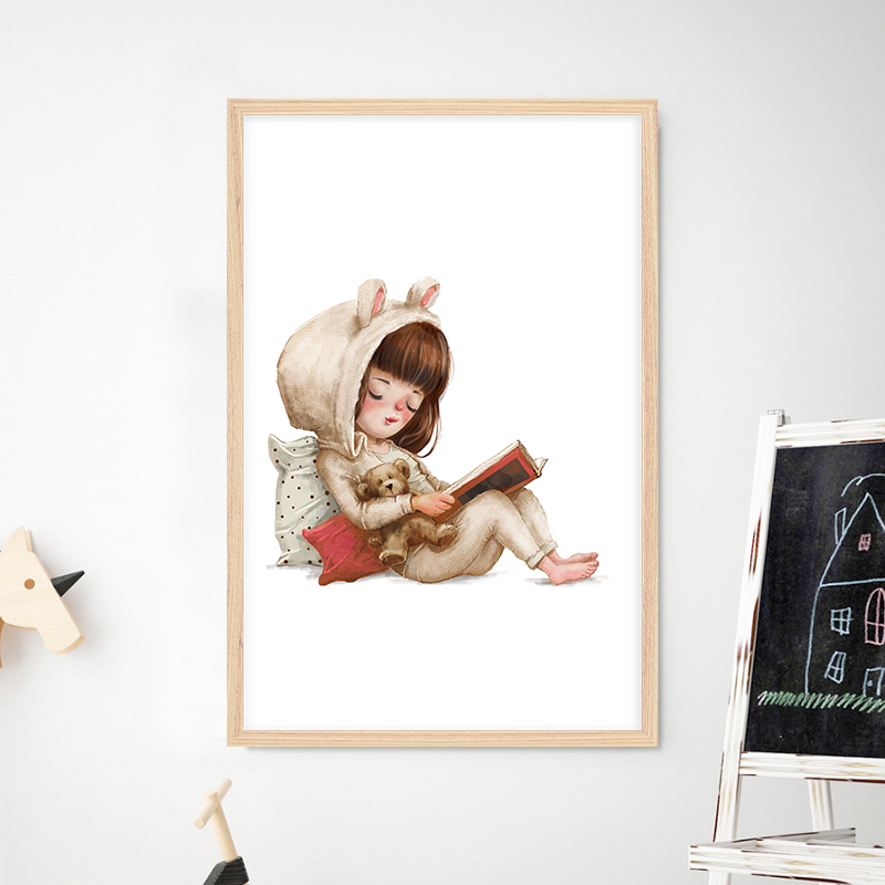 Постер "Девочка с мишкой" от Интернет магазина Милота