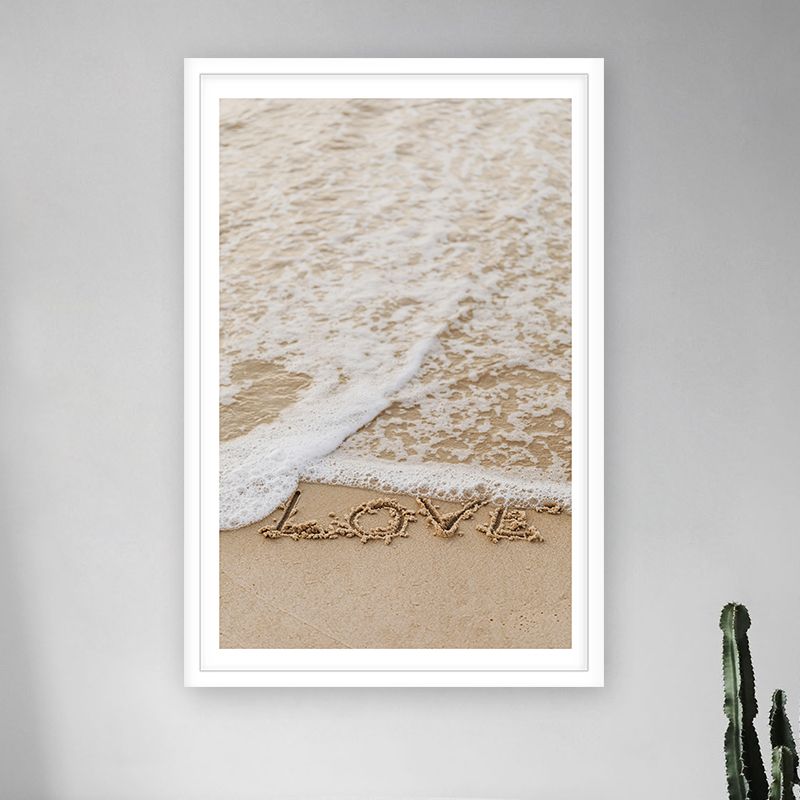 Постер "Любовь на песке" Черный, Белый, Дерево A4 [21×30] , A3 [30x40], A2 [40x60]