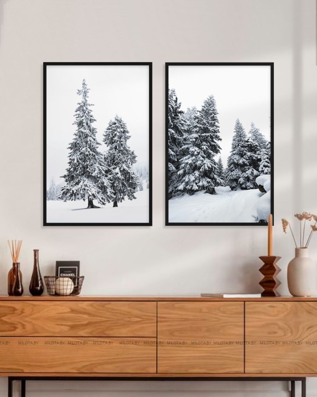 Набор постеров "Зимний монохром"
