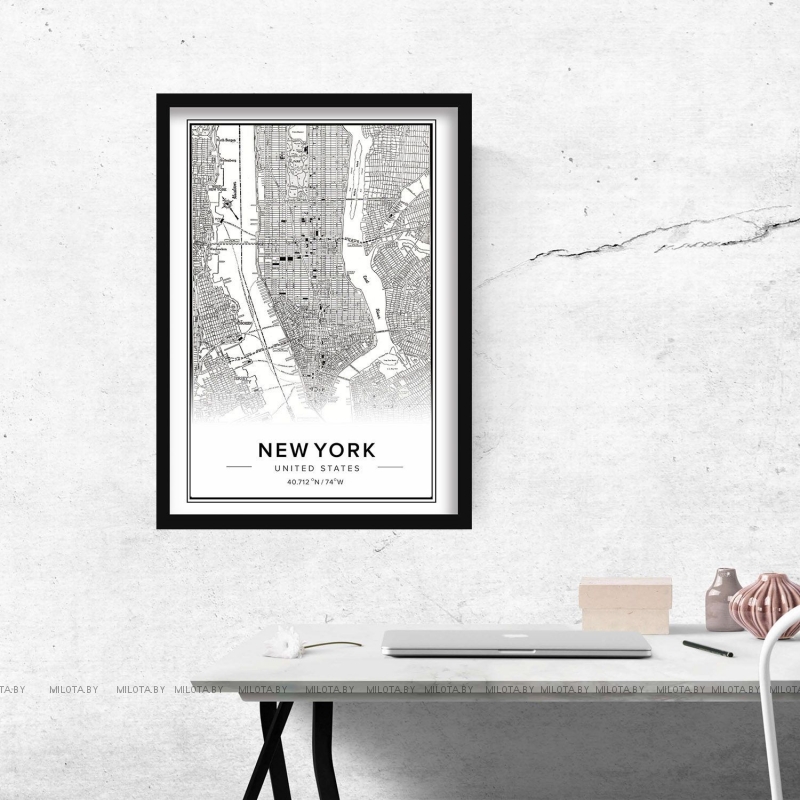 Постер "Map New York" от Интернет магазина Милота