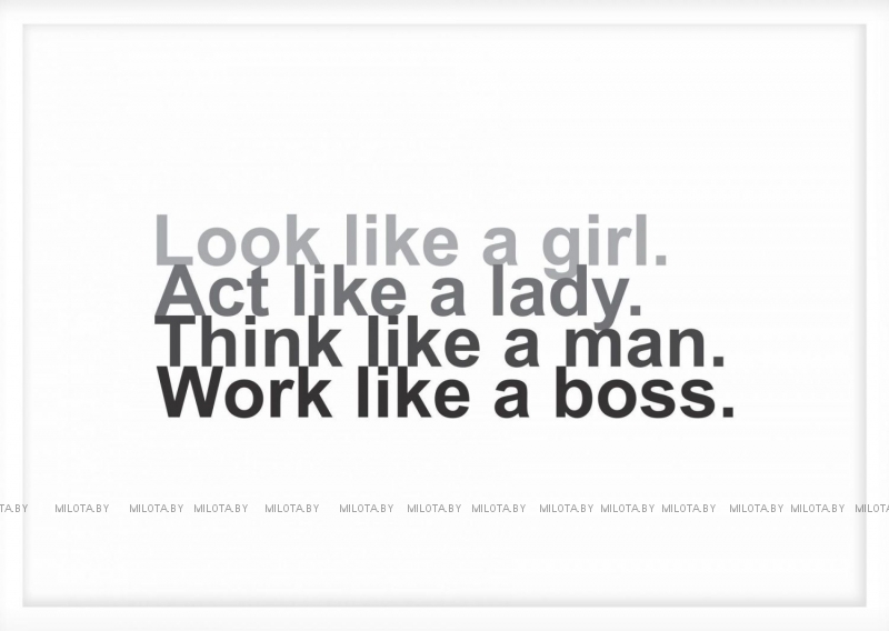 Постер &quot;Look like a girl&quot; A1 с рамкой белый