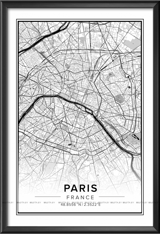 Набор постеров "Map Paris"