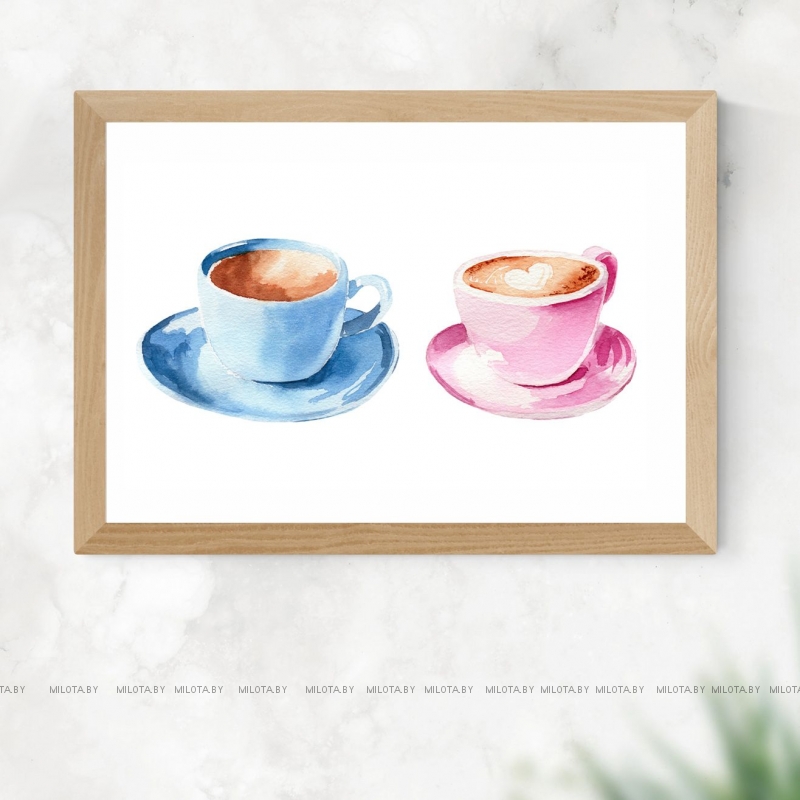 Постер "Парочка чашек" от Интернет магазина Милота