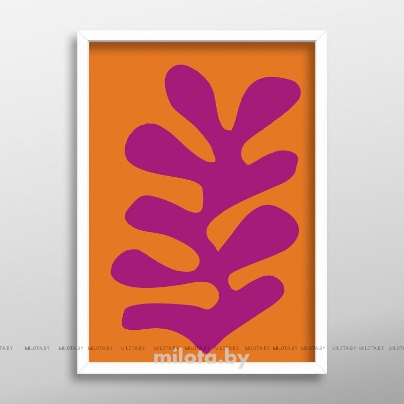 Постер &quot;Sea Flower by Matisse&quot; A3 с рамкой белый