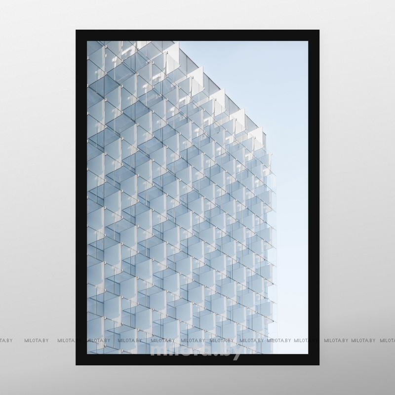 Постер &quot;Glass tower&quot; A4 с рамкой черный