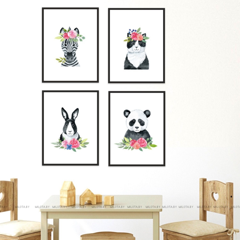 Набор постеров "Группа черно-белых товарищей" от Интернет магазина Милота