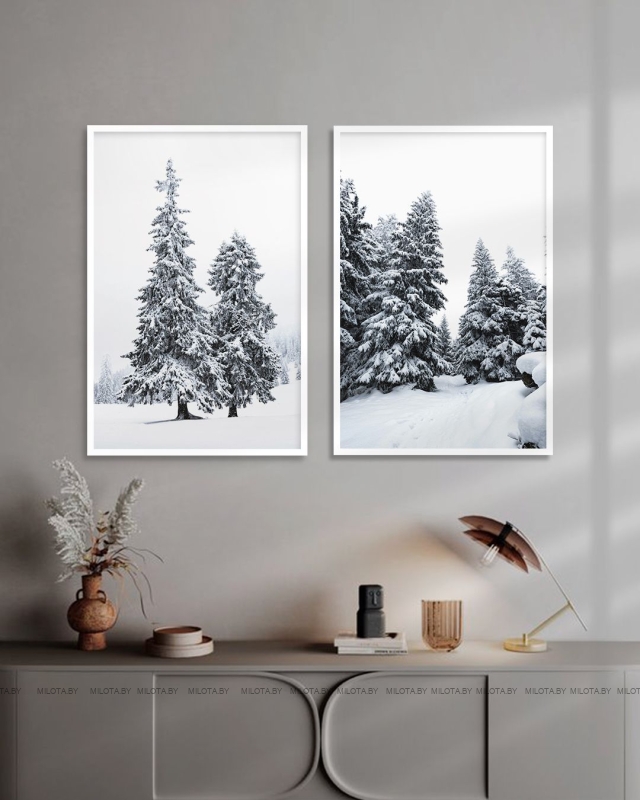 Набор постеров "Зимний монохром"