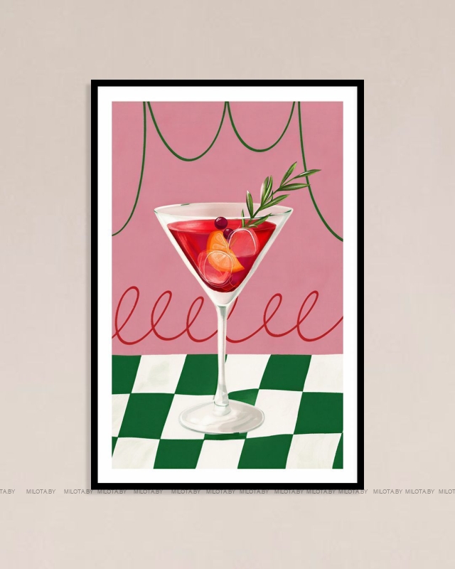 Набор постеров "Розовый коктейль"