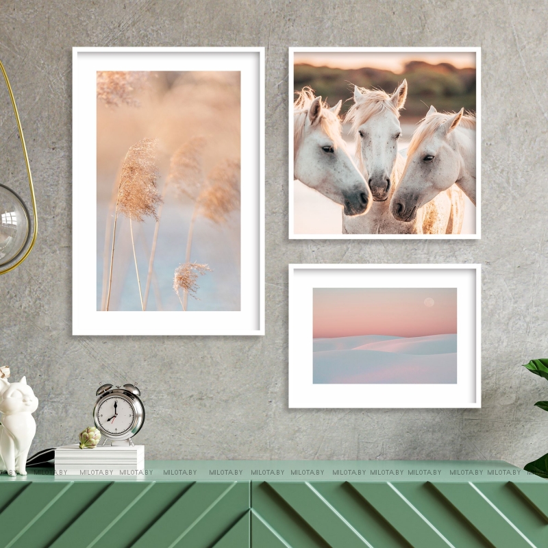 Набор постеров "Розовый закат"