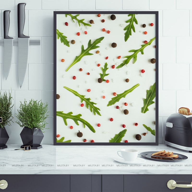 Постер "Руккола" Без рамки, Рамка A4 c небьющимся стеклом, Рамка A3 c небьющимся стеклом, Рамка A2 c небьющимся стеклом, Рамка A1 c небьющимся стеклом 