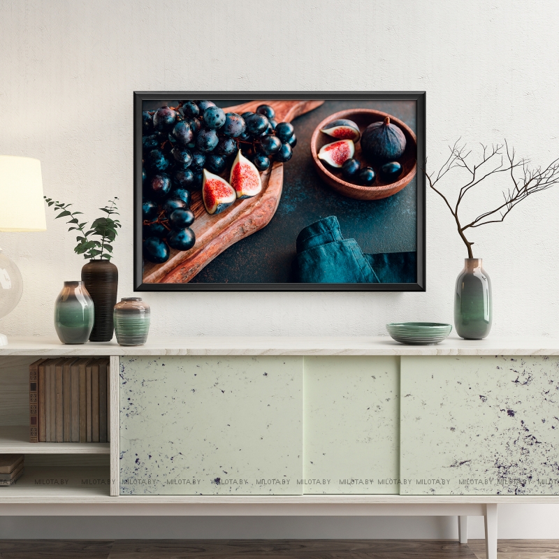 Постер "Инжир в винограде" Без рамки, Рамка A4 c небьющимся стеклом, Рамка A3 c небьющимся стеклом, Рамка A2 c небьющимся стеклом 