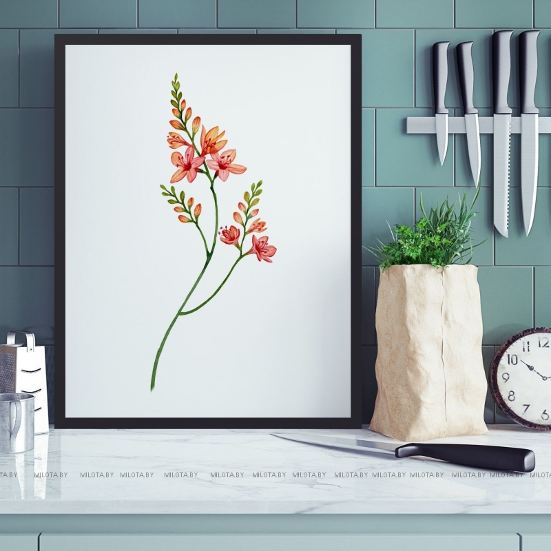 Постер "Оранжевая ветка" от Интернет магазина Милота