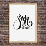 Постер "Sun is shining" A3 с рамкой дерево