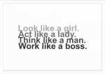Постер "Look like a girl" A1 с рамкой белый