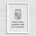 Постер "Its on my list" A4 с рамкой белый
