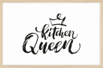 Постер "Kitchen queen " A3 с рамкой дерево
