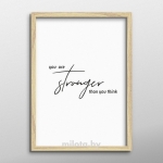 Постер "You are stronger" A2 с рамкой дерево