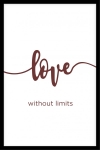 Постер "Love without limits" A3 с рамкой черный