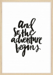 Постер "And so adventure begins" A1 с рамкой дерево